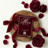 Wine Red Luxury Wedding 出欠カード