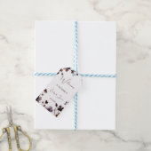 Wine Red Plum Mauve Fall Floral Wedding ギフトタグ (より糸付き)