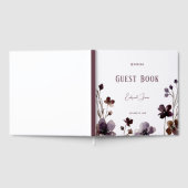 Wine Red Plum Mauve Fall Floral Wedding ゲストブック (全面)
