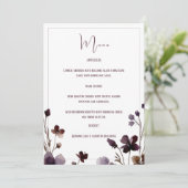 Wine Red Plum Mauve Fall Floral Wedding メニュー (スタンド正面)