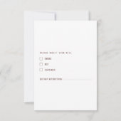 Wine Red Plum Mauve Fall Floral Wedding 出欠カード (裏面)