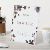 Wine Red Plum Mauve Fall Floral Wedding 台座サイン (インサイチュ)