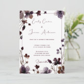 Wine Red Plum Mauve Fall Floral Wedding 招待状 (スタンド正面)