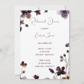 Wine Red Plum Mauve Fall Floral Wedding 招待状 (正面)