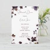 Wine Red Plum Mauve Fall Floral Wedding 招待状 (スタンド正面)