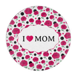 Wine Rose Green Polka Dot Graphic Pattern Modern   カッティングボード