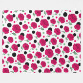Wine Rose Green Polka Dot Graphic Pattern Modern   フリースブランケット (正面(横))
