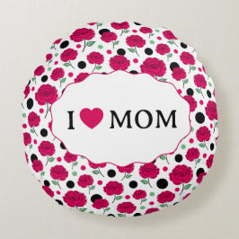 Wine Rose Green Polka Dot Graphic Pattern Modern   ラウンドクッション