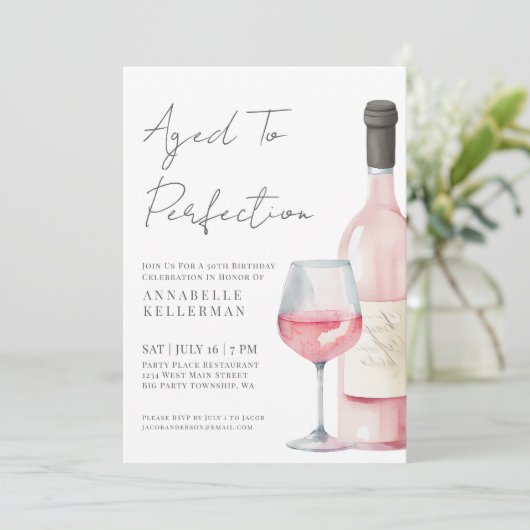 Wine Simple 50th Birthday Party 招待状 (スタンド正面)