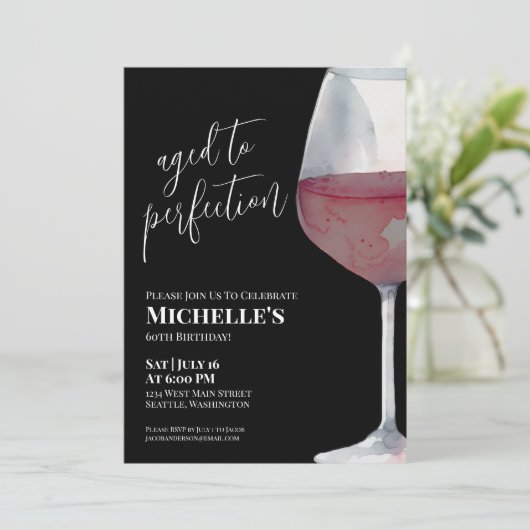Wine Simple Sixty 60th Birthday Party 招待状 (スタンド正面)