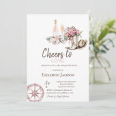 Wine Tasting Floral Western Bridal Shower  招待状 (スタンド正面)