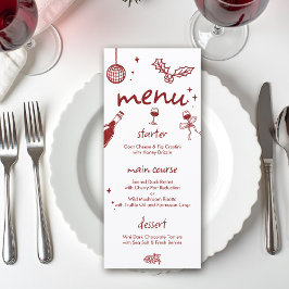 Wine Tasting Holiday Christmas Party Hand-Drawn メニュー