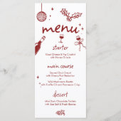 Wine Tasting Holiday Christmas Party Hand-Drawn メニュー (正面)