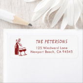 Wine Tasting Holiday Christmas Party Hand-Drawn ラベル (インサイチュ)