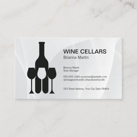 Wine Tasting Logo | Bottle | Glasses 予約カード (正面)