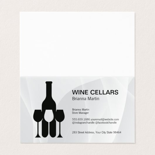 Wine Tasting Logo | Bottle | Glasses 名刺 (外部フラット)