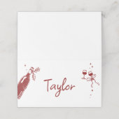 Wine Tasting Party Holiday Christmas Hand-Drawn プレイスカード (外部開封)