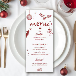 Wine Tasting Party Holiday Christmas Hand-Drawn メニュー