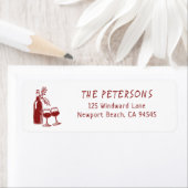 Wine Tasting Party Holiday Christmas Hand-Drawn ラベル (インサイチュ)