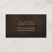 Wine Tasting Sommelier Bartender Elegant Leather 名刺 (裏面)