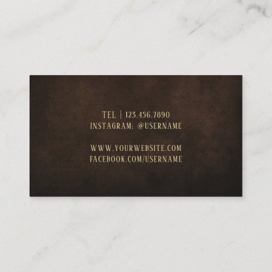 Wine Tasting Sommelier Bartender Elegant Leather 名刺 (裏面)