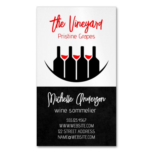 Wine Tastings | Bottles and Glasses  マグネット名刺 (正面縦)