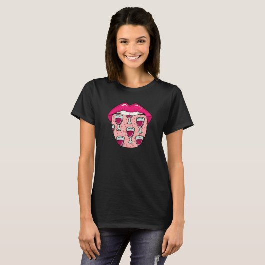 Wine Tongue   Alcohol Vino Tasting Drinks Wine Tシャツ (正面フル)