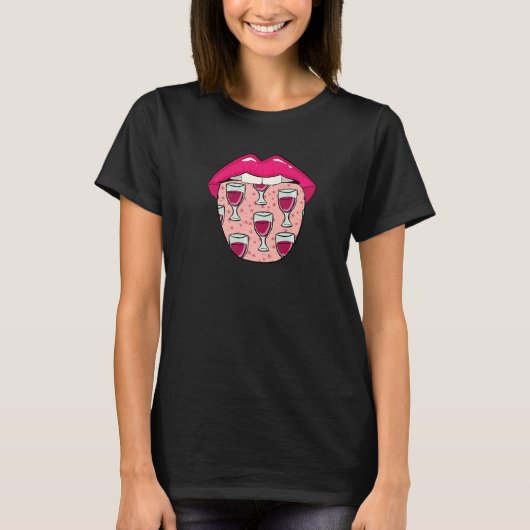 Wine Tongue  Alcohol Vino Tasting Drinks Wine Tシャツ (正面)