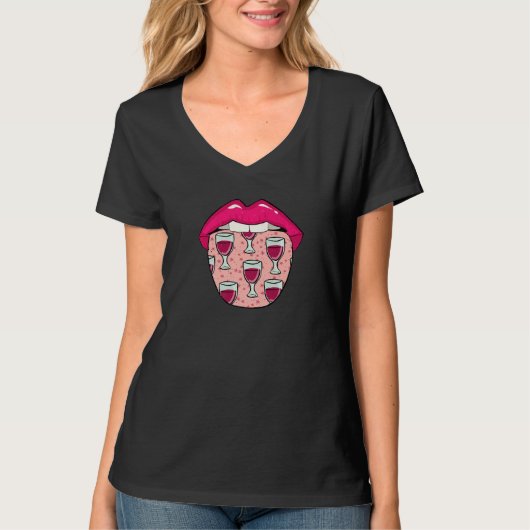 Wine Tongue  Alcohol Vino Tasting Drinks Wine Tシャツ (正面)