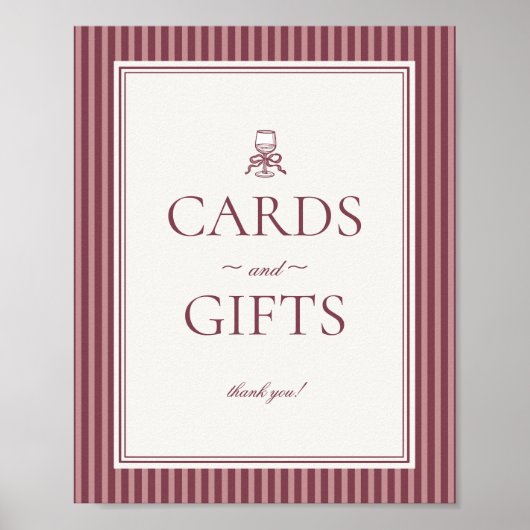 Wine Vineyard Club Old Money Cards and Gifts Sign ポスター (正面)