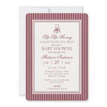 Wine Vineyard Club Old Money Striped Baby Shower