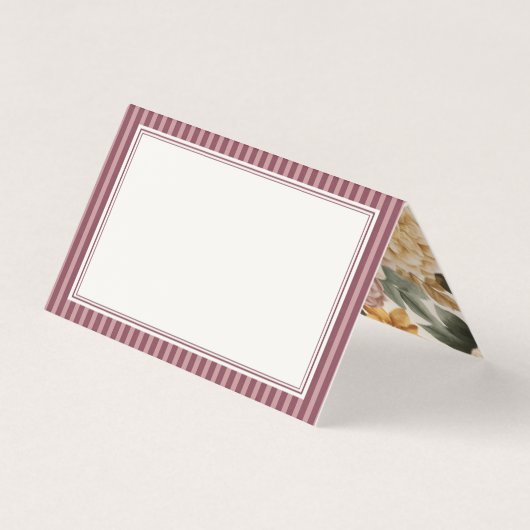 Wine Vineyard Club Old Money Striped Place Cards (正面)