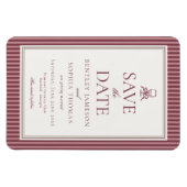 Wine Vineyard Club Old Money Striped Save the Date マグネット (横)