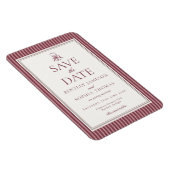 Wine Vineyard Club Old Money Striped Save the Date マグネット (右側)