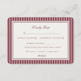 Wine Vineyard Club Old Money Striped Wedding RSVP エンクロージャーカード