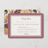 Wine Vineyard Club Old Money Striped Wedding RSVP エンクロージャーカード (正面/裏面)