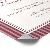 Wine Vineyard Club Old Money Wedding Favors Sign ポスター (角)