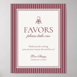 Wine Vineyard Club Old Money Wedding Favors Sign ポスター