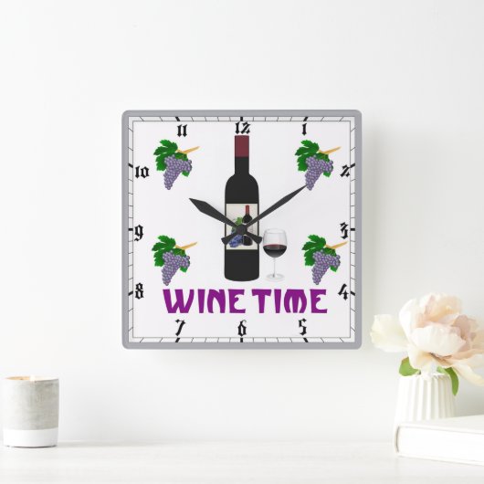 Wine Wall Clock スクエア壁時計 (ホーム)