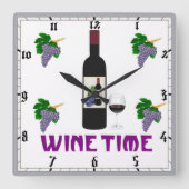 Wine Wall Clock スクエア壁時計 (正面)