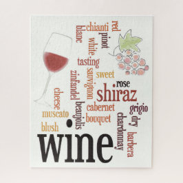 Wine Word Cloud Design Puzzle ジグソーパズル