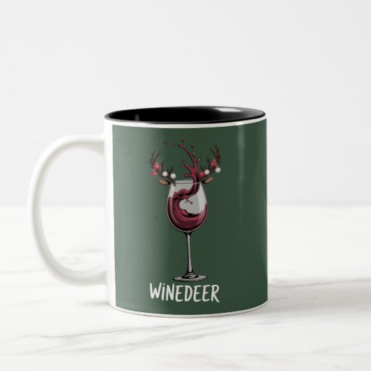 Winedeer Funny Couples Christmas Matching Holiday  ツートーンマグカップ (左)