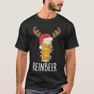 Winedeer Reinbeer Santa Hat Reindeer Couple Xmas M Tシャツ