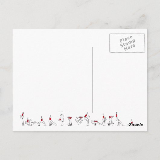 Wineloversの郵便はがきのためのヨガ ポストカード (裏面)