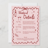 Winery Bachelorette Vino Before Vows Red Itinerary 招待状 (裏面)