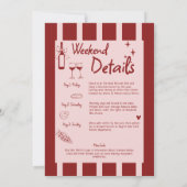 Winery Bachelorette Wine Tasting Red Itinerary 招待状 (裏面)