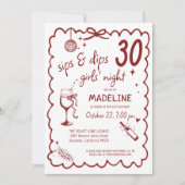 Winery Girls Night Out Wine Tasting 30th Birthday 招待状 (正面)