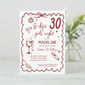 Winery Girls Night Out Wine Tasting 30th Birthday 招待状 (スタンド正面)