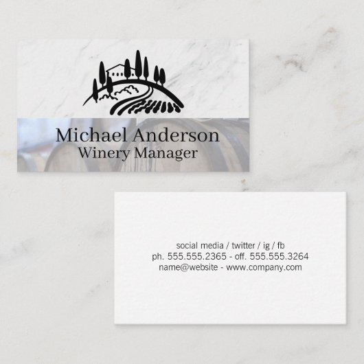 Winery Vineyard Landscape 名刺 (正面/裏面)