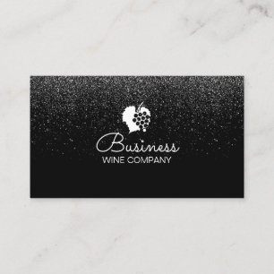 Winery Wine Companyの紙吹雪のモダンの黒 名刺